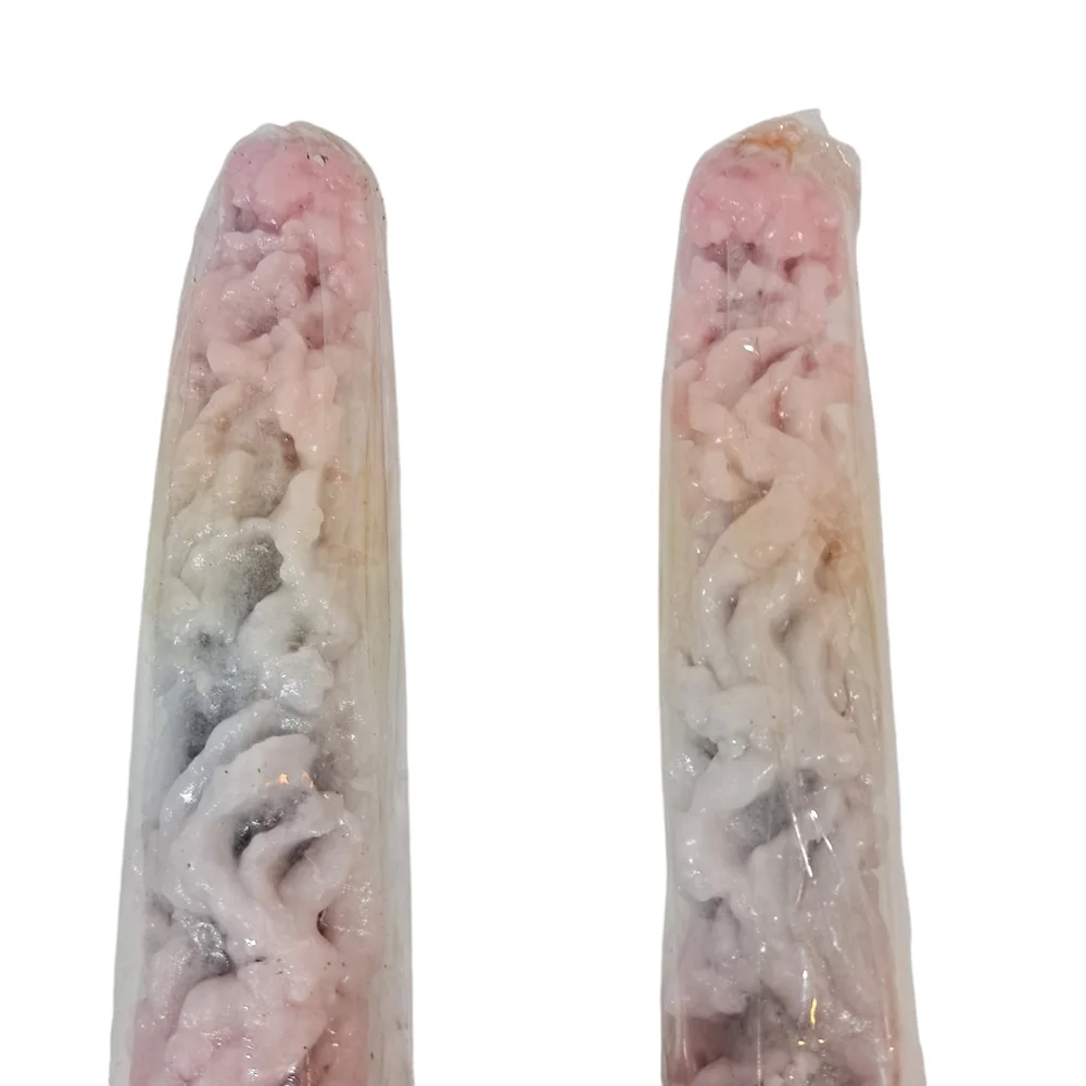 Vintage Yuletide Rainbow Candles Drip Multicolor Wax Taper Candles 12